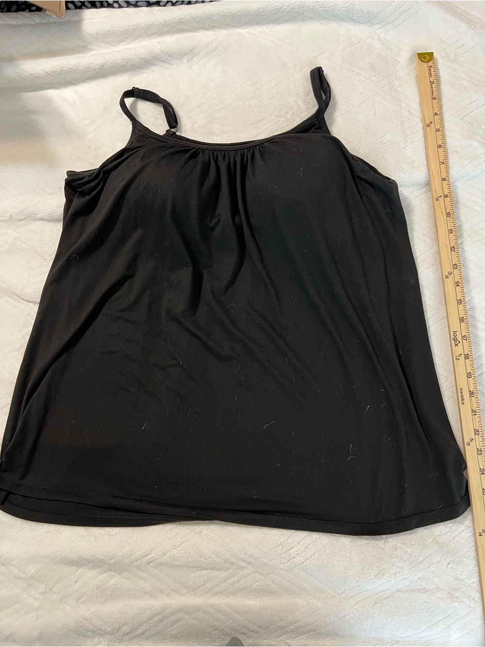 Kirkland Black Women's Scoop Neck Cami Tank Top with Sewn-In Cups